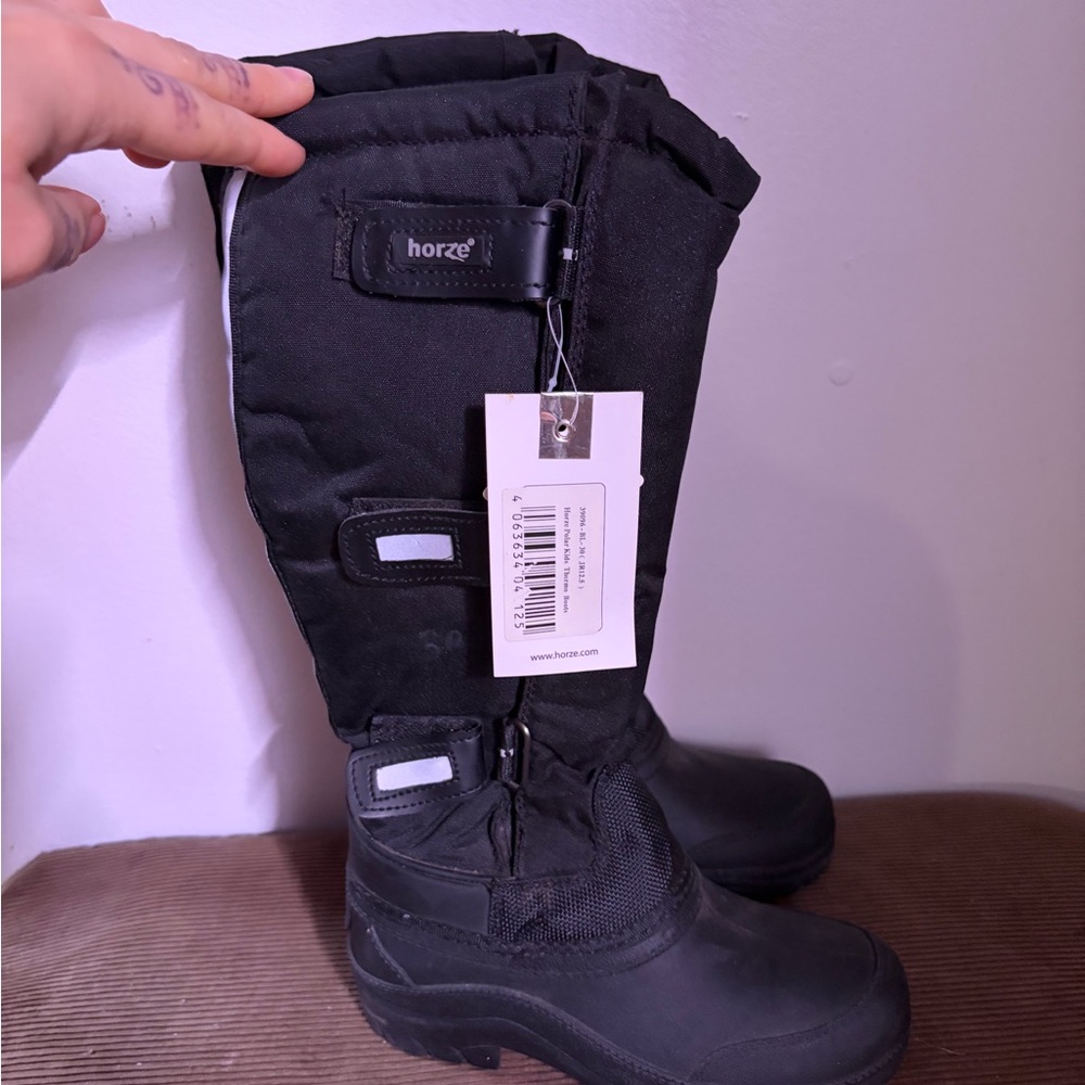 Horze Polar Kids Black Snow Boots 12.5